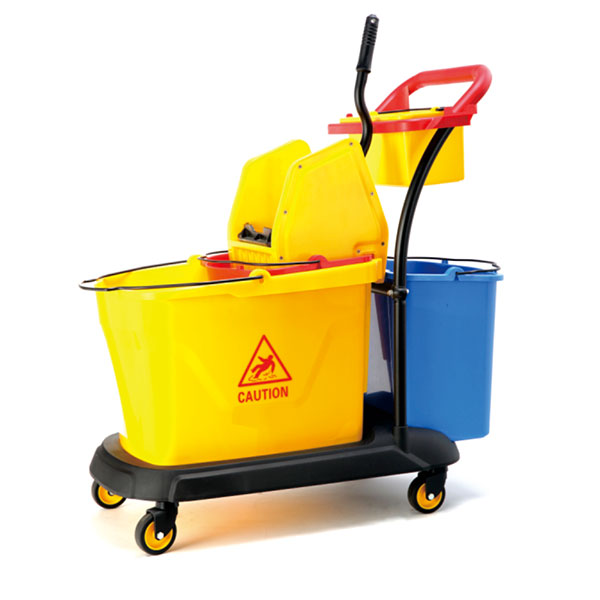 Samger Samger Commercial Mop Bucket Side Press Cleaning Wringer Trolley 33 Quart Yellow 